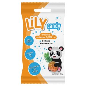 Ananassimaitselised dražeed C- ja D-vitamiiniga LILY Candy, 40g
