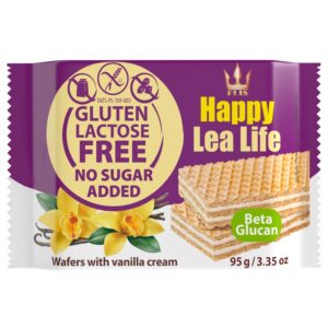 Gluteenivabad, laktoosivabad ja suhkruvabad vaniljevahvlid, Lea Life 95g