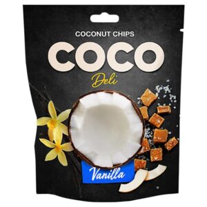 Vanilje ja soolatud karamelli kookoslaastud, Coco Deli 30g