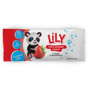 Maasikamaitseline vitamiinipulgakomm LILY, 8g