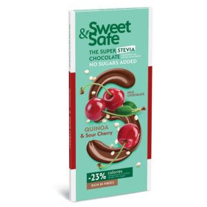 Piimašokolaad - kinoa ja kirssidega, Sweet & Safe 90g