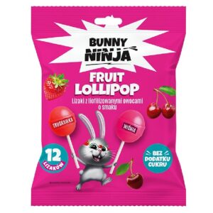 Pulgakommid, maasika-ja kirsimaitselised, ilma lisatud suhkruta, Bunny Ninja 120 g.
